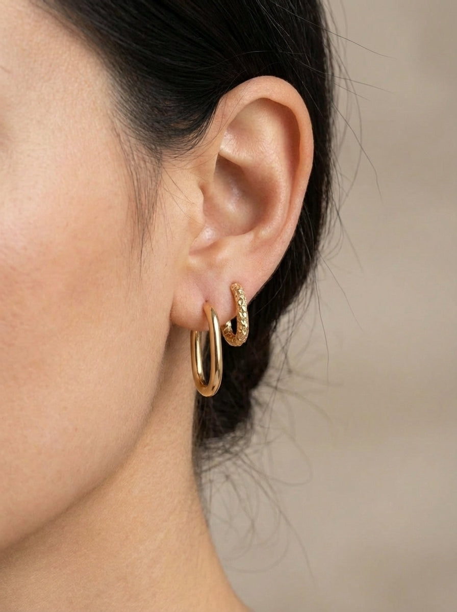 סט עגילי מלאני ומלי L גולד