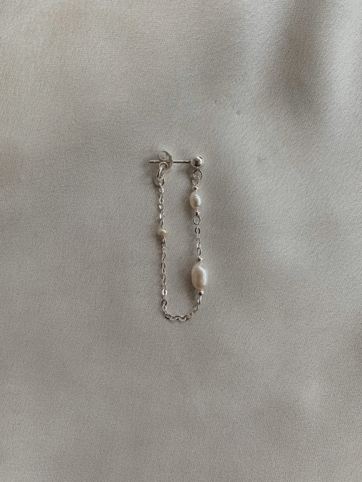 עגיל יחיד סינגל מיני כריס כסף