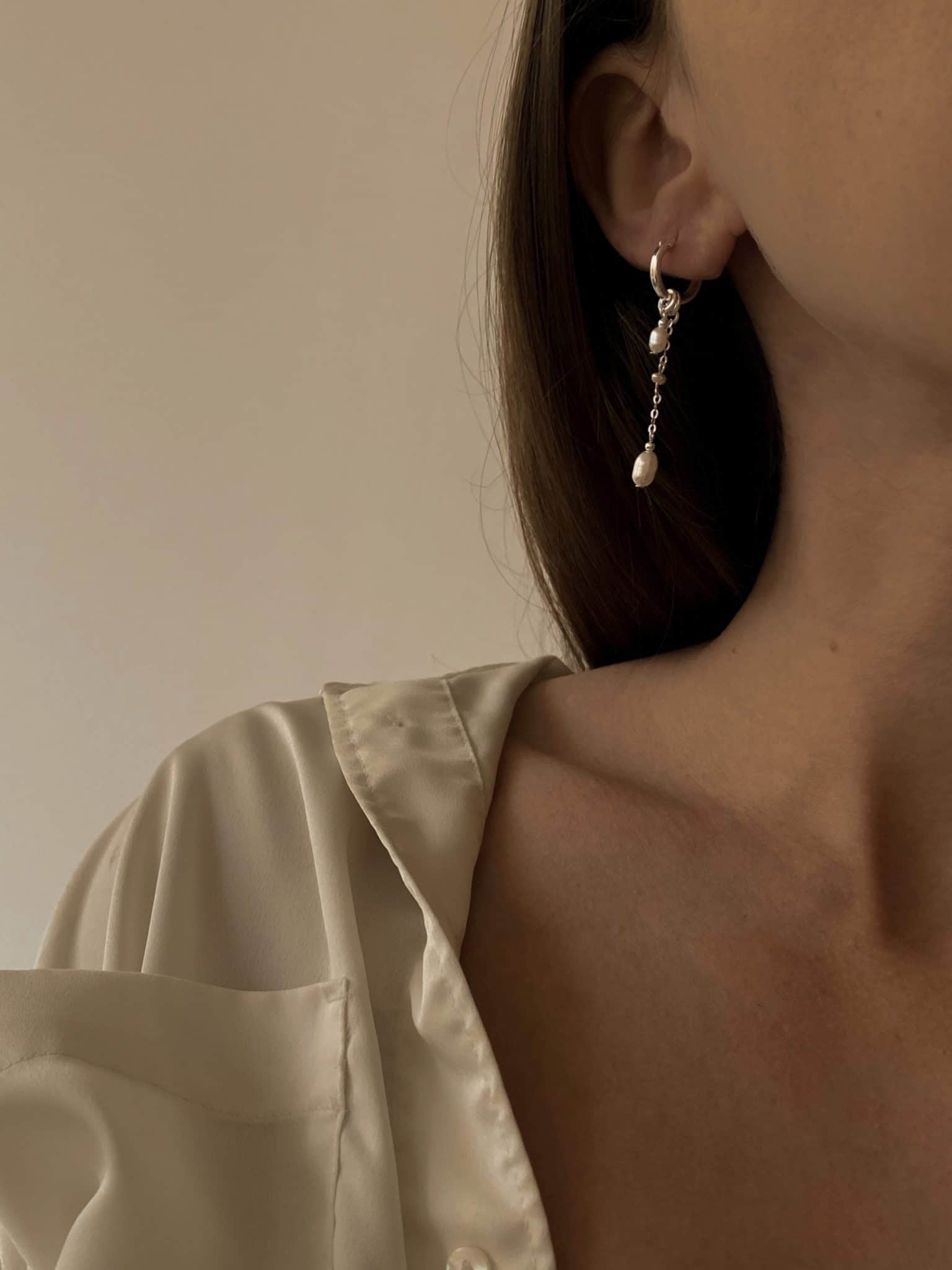 סט עגילי טריפל כריס כסף