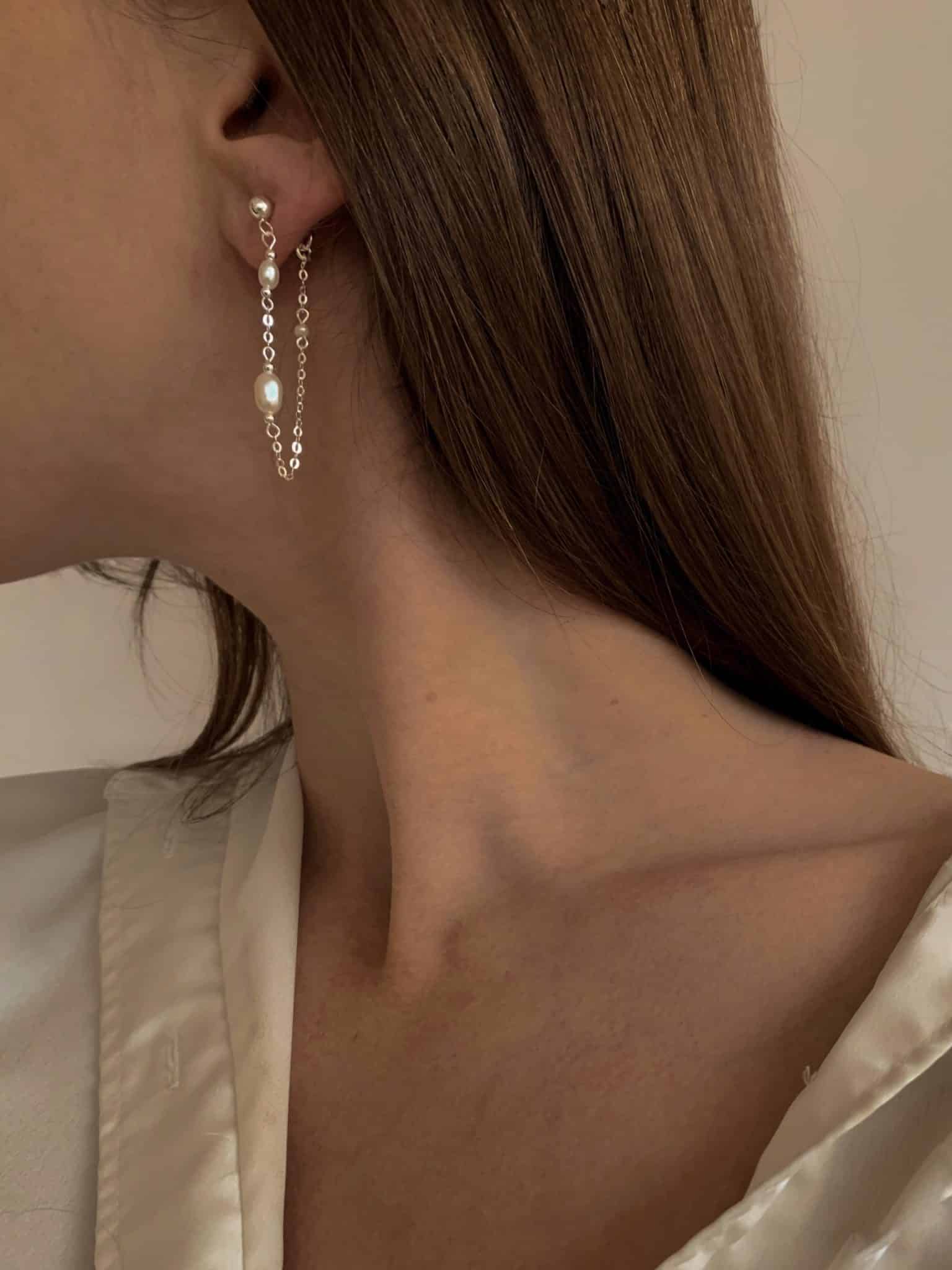 סט עגילי טריפל כריס כסף