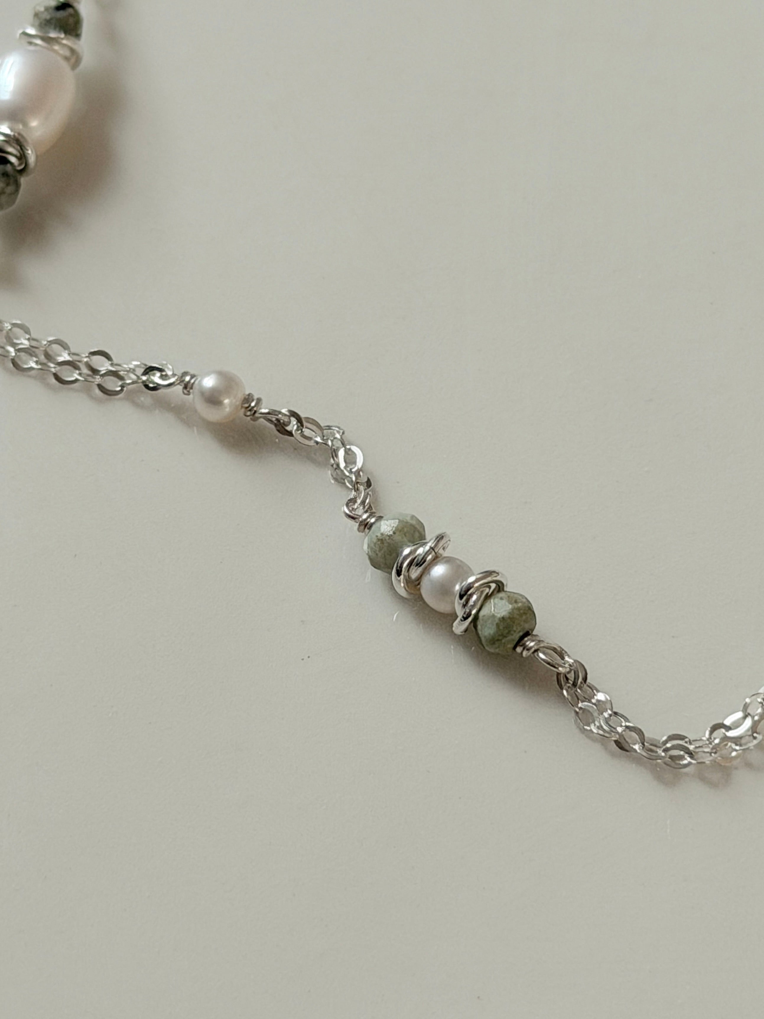 שרשרת נורה טורקיז כסף