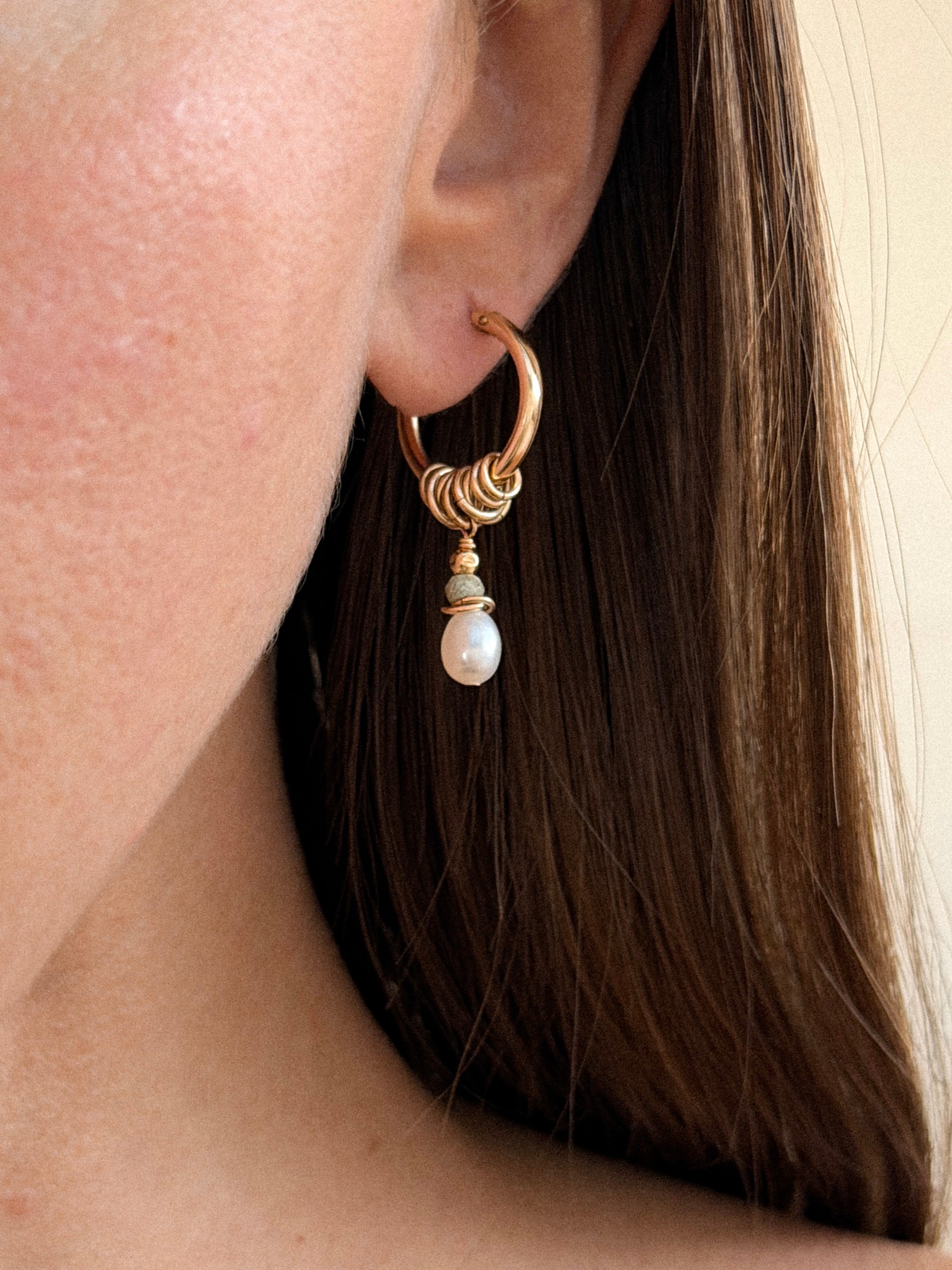 עגילי פטרה טורקיז גולד