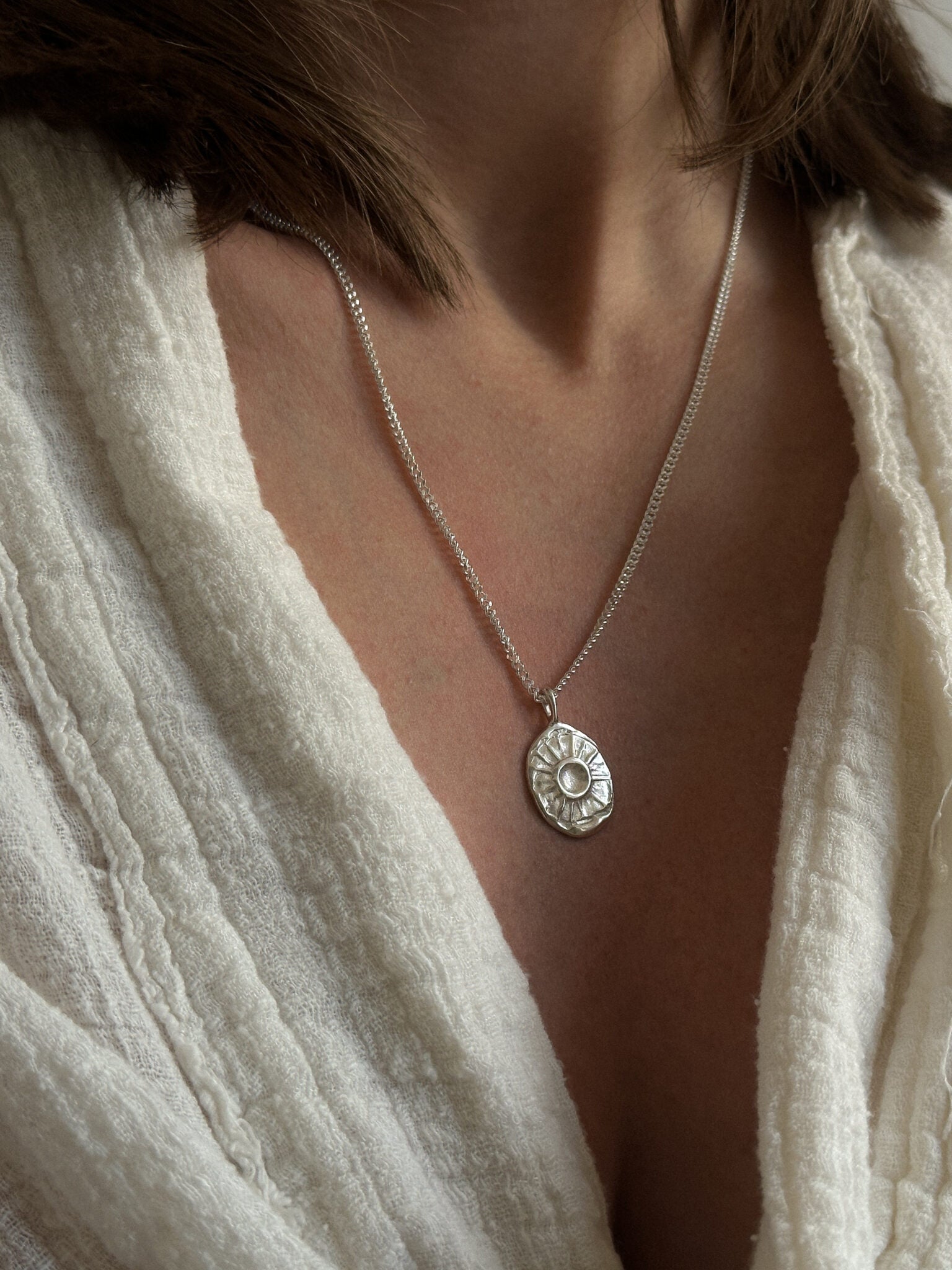 שרשרת שמש L כסף