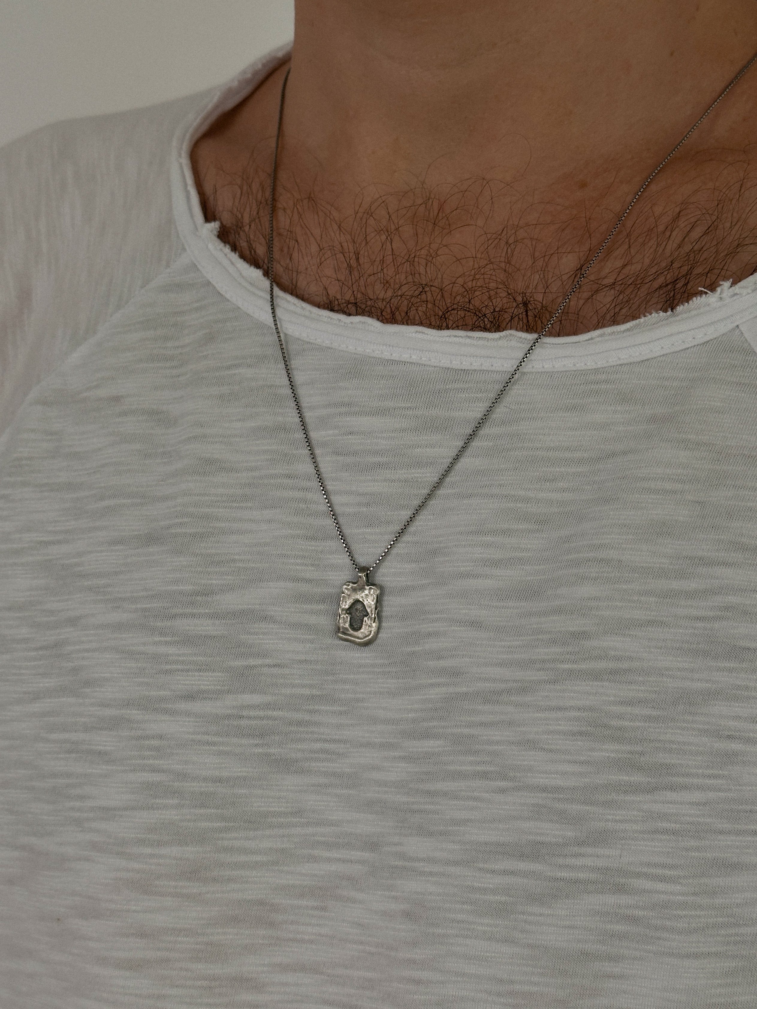 שרשרת קאנה כסף מושחר