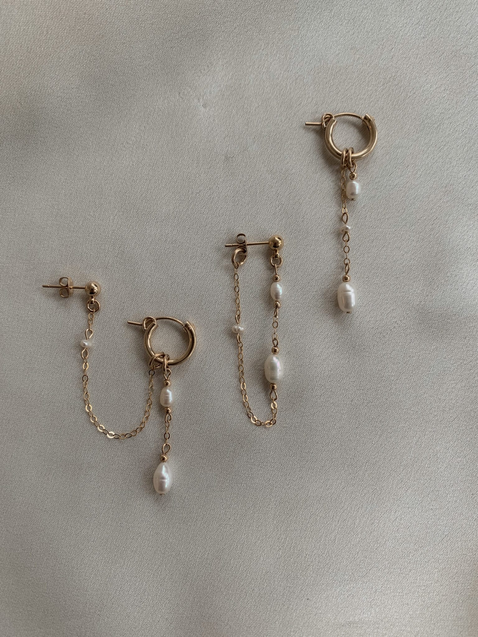 סט עגילי טריפל כריס גולד