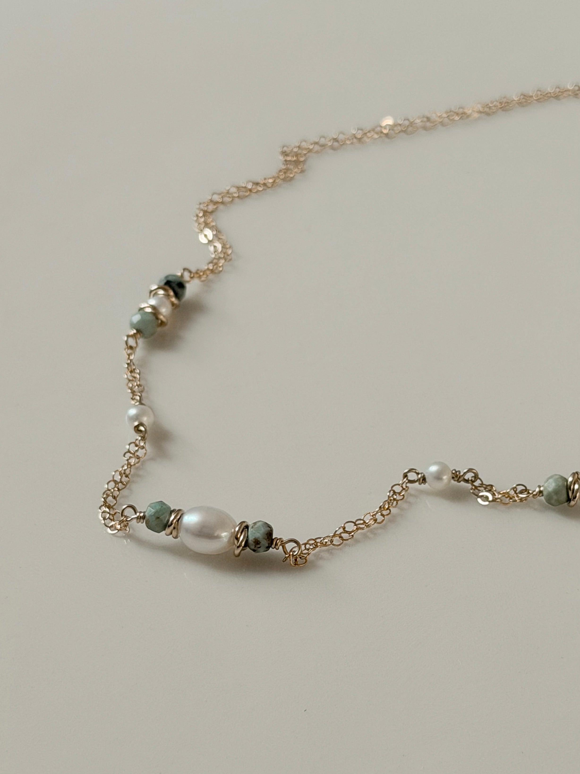 שרשרת נורה טורקיז גולד