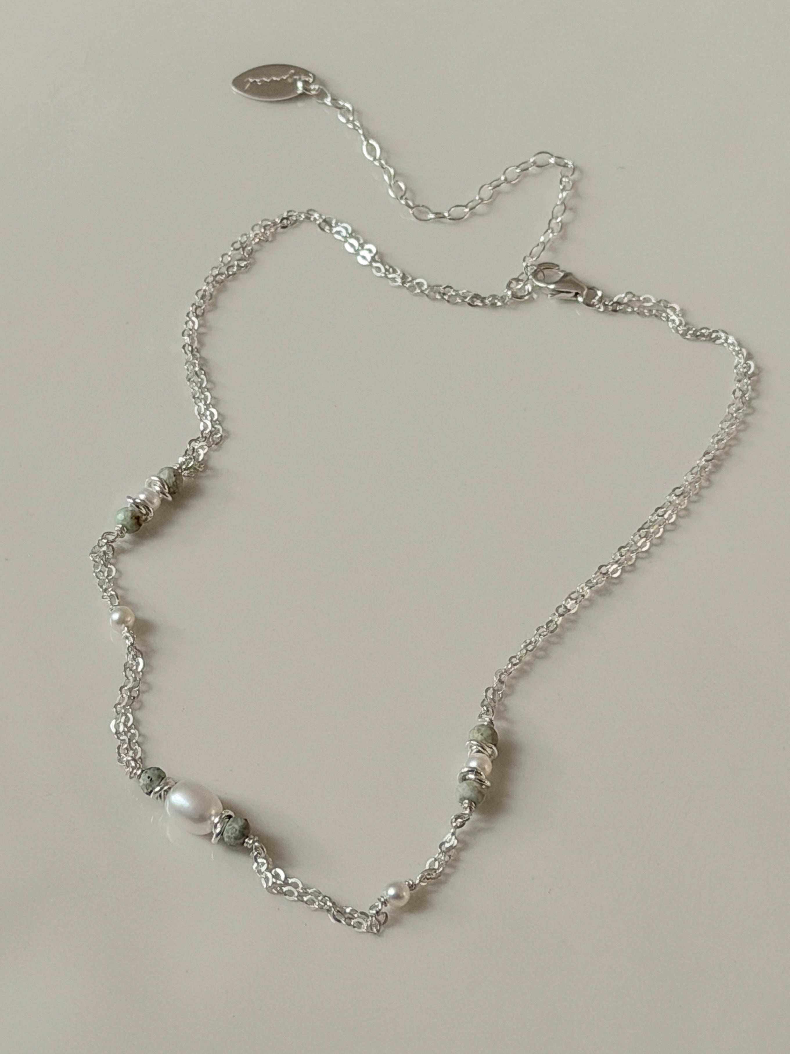 שרשרת נורה טורקיז כסף