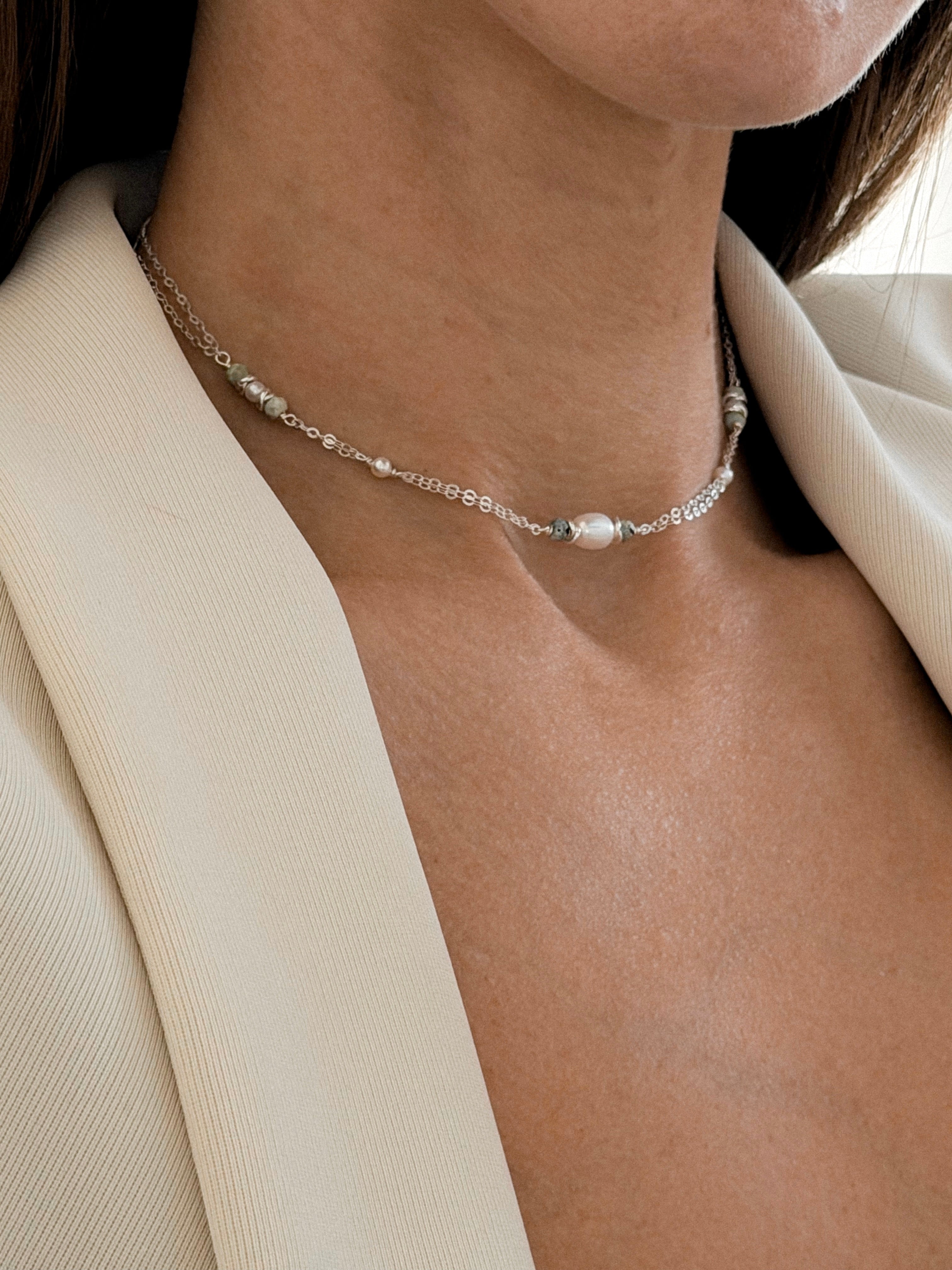 שרשרת נורה טורקיז כסף