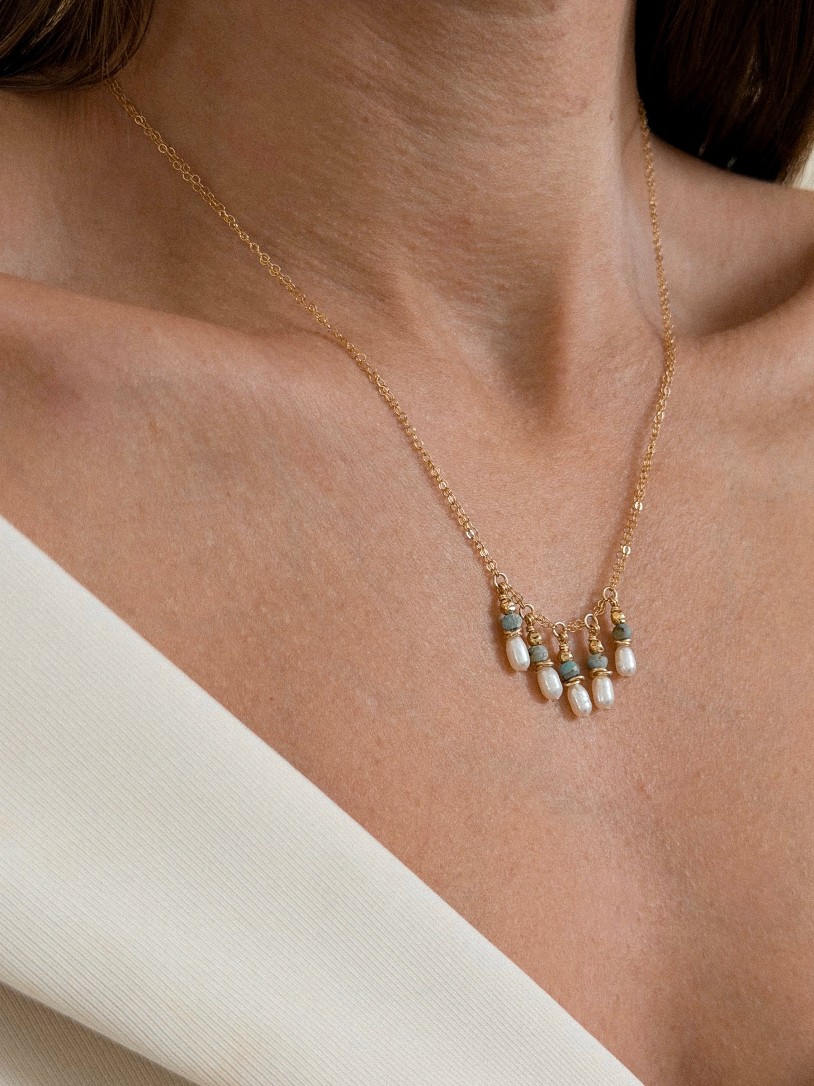 שרשרת ליאונור טורקיז גולד