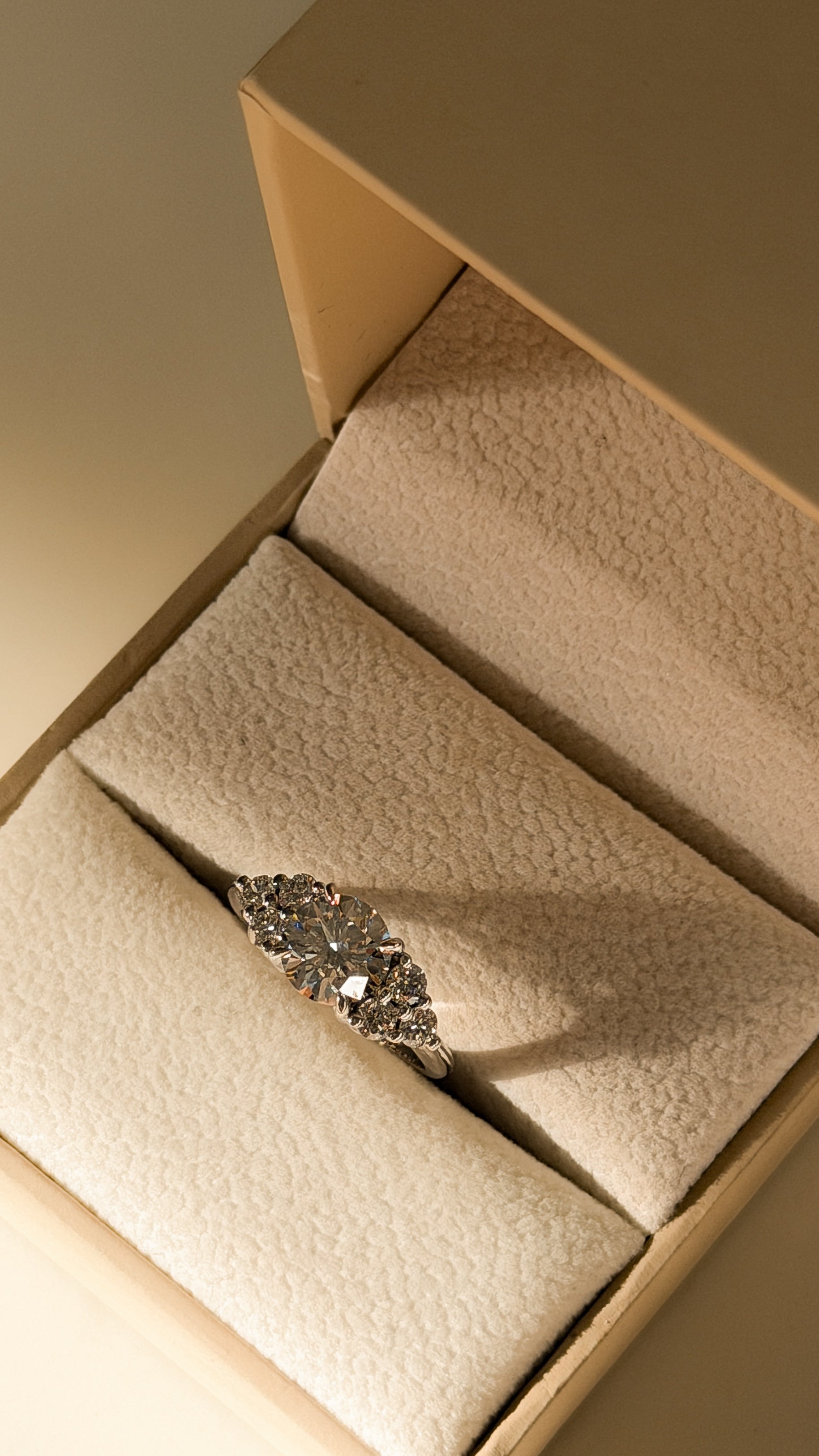 טבעת יהלומים עגולים מדורגים