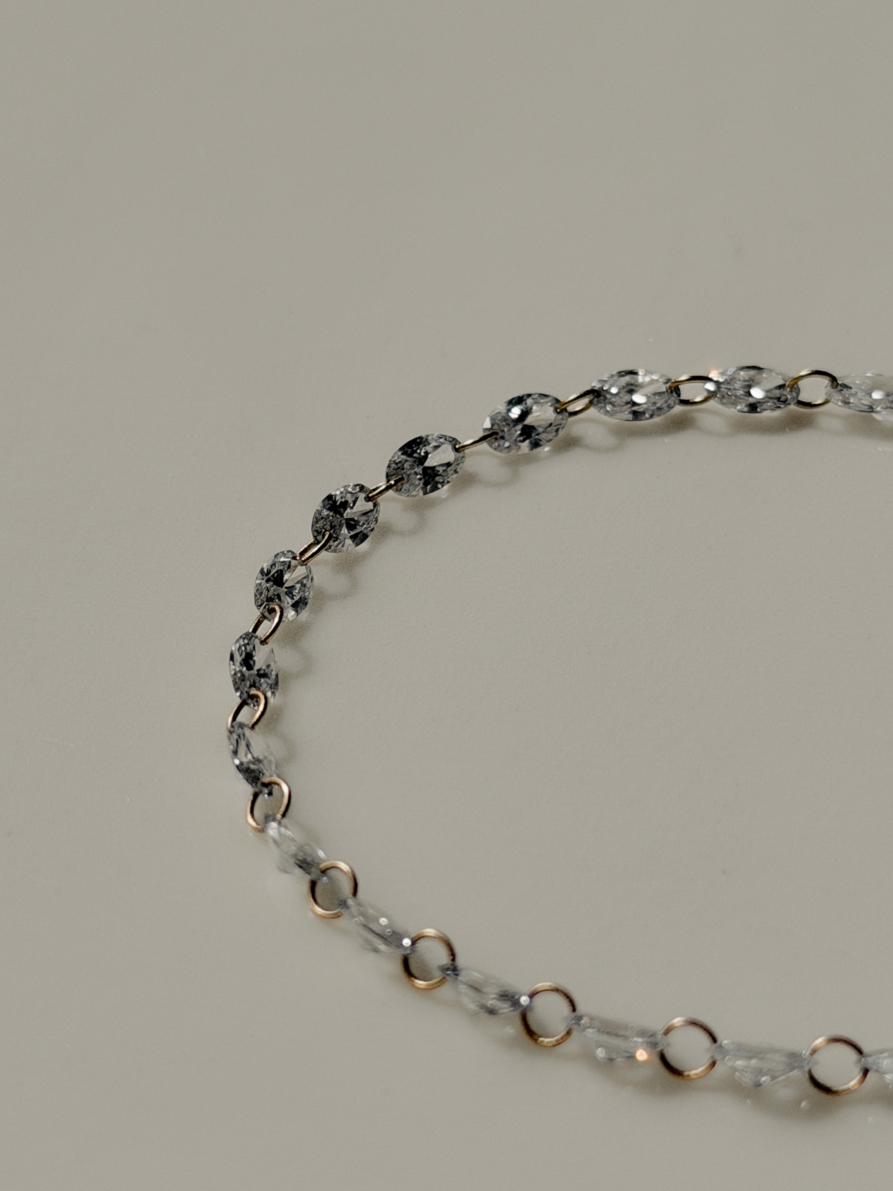 צמיד יהלומים קדוחים זהב 14K