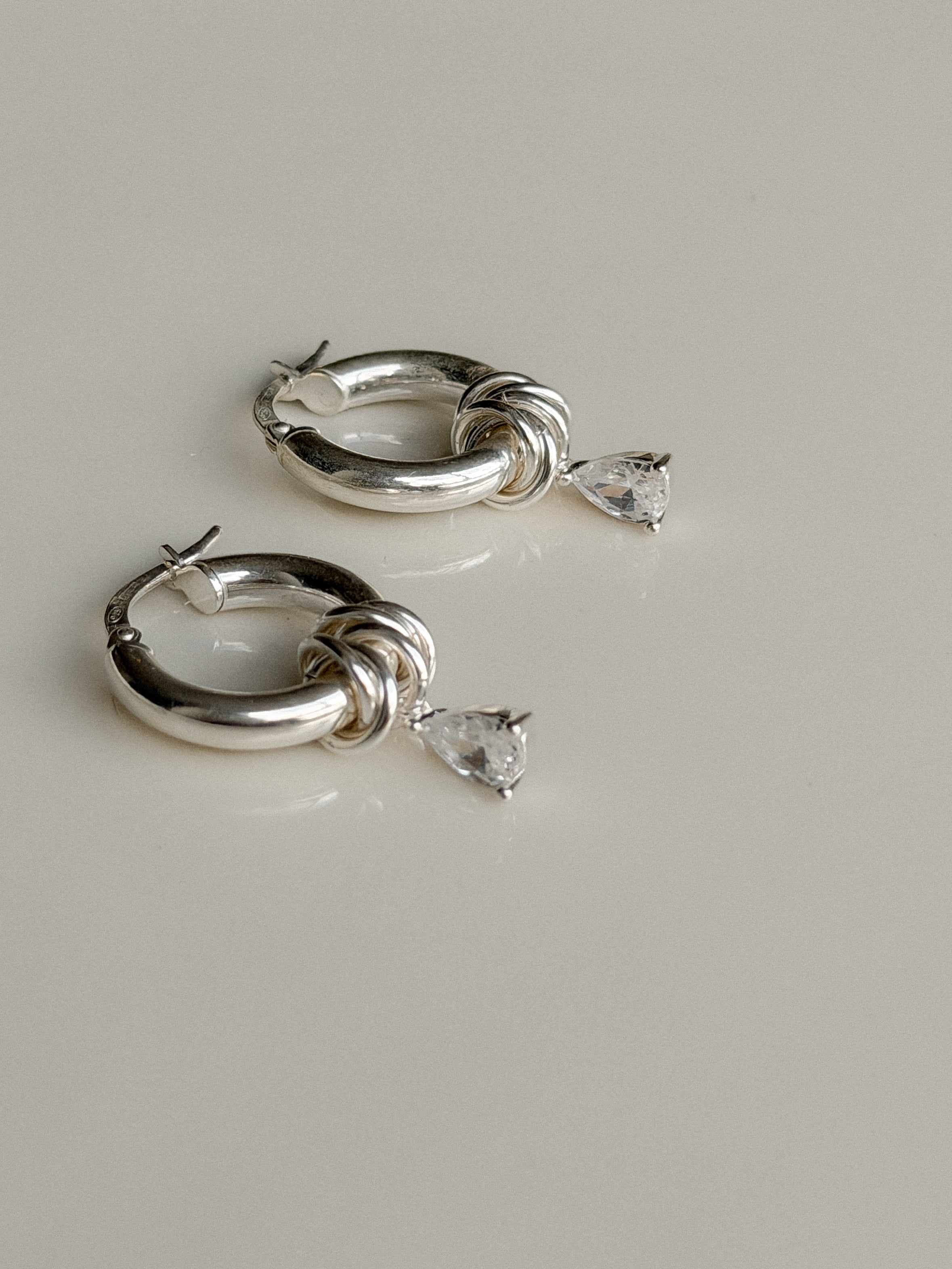 עגילי מריון כסף