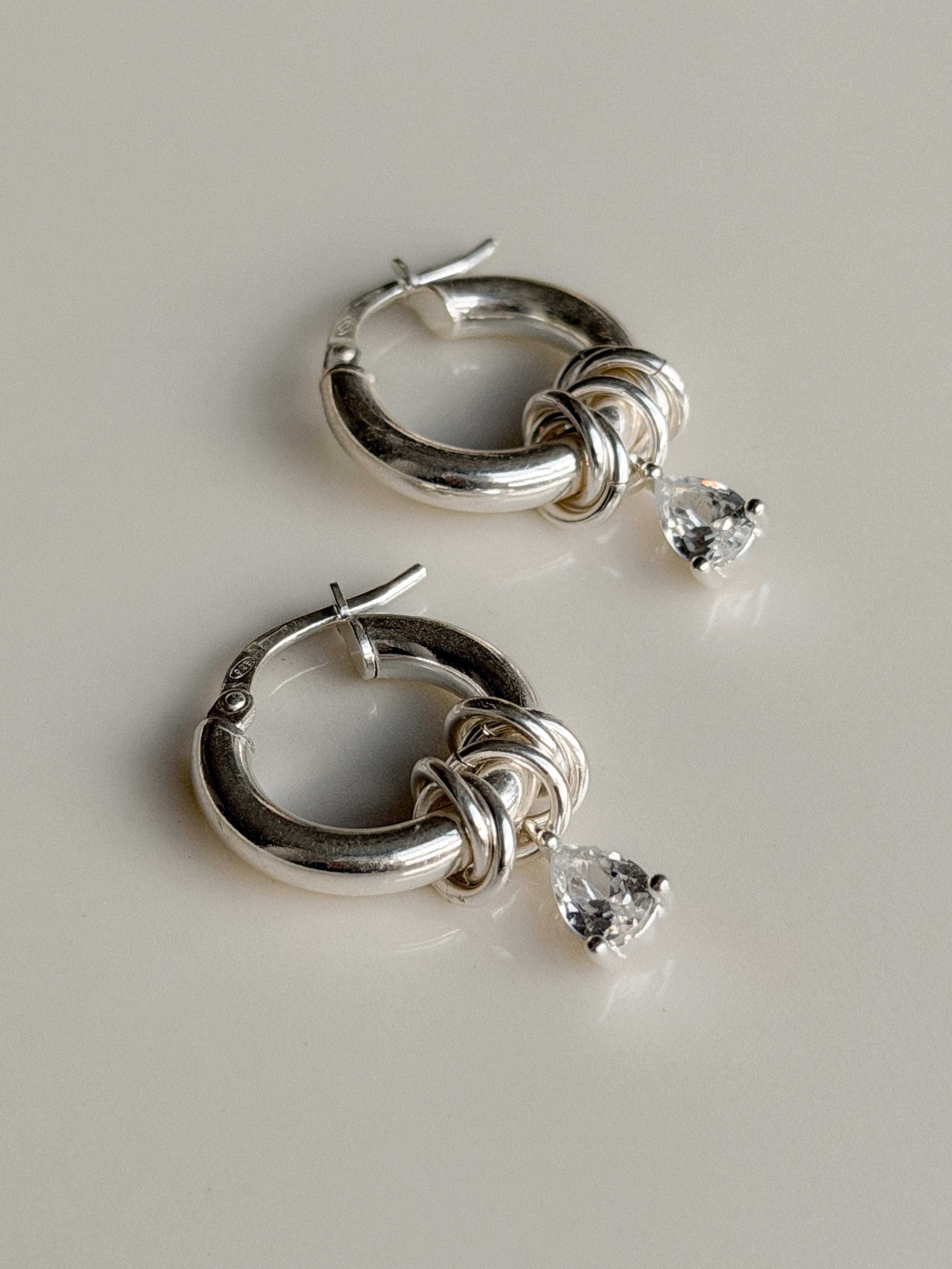 עגילי מריון כסף